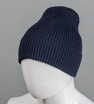 Базова шапка Резинка на ФЛІСІ (201030ф), Темно-синій