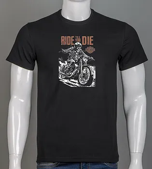 Футболка чоловіча Ride till you die 2531м (Уп.4шт M-XXL), Чорний