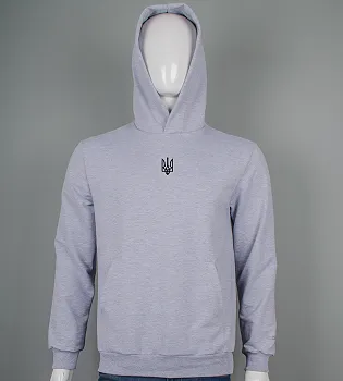 Худі двонитка Тризуб 9451с (Уп.4шт M-XXL), Св.Сірий меланж