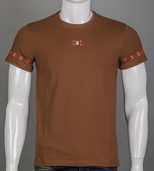 Футболка чоловіча Орнамент 2415м (Уп.4шт M-XXL), Кориця