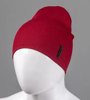 Шапка трикотажна Рубчик без відвороту (20217), Червоний