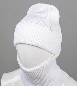 Комплект "Подвійна резинка з відворотом без підкладки + Баф" (С2218), Білий