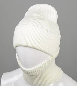 Комплект "Подвійна резинка з відворотом без підкладки + Баф" (С2218), Молочний