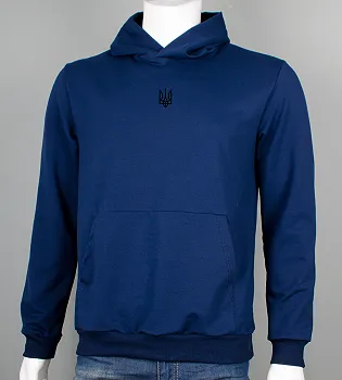Худі двонитка Тризуб 9451с (Уп.4шт M-XXL), Темно-синій