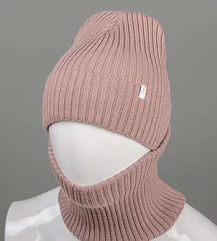 Шапка із флісовою підкладкою + Подвійний Баф (С2108), Какао