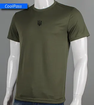 Футболка Coolpass Тризуб 5401м (Уп.4шт M-XXL), Хакі