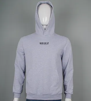 Худі двонитка Never Give Up 9452с (Уп.4шт M-XXL), Св.Сірий меланж